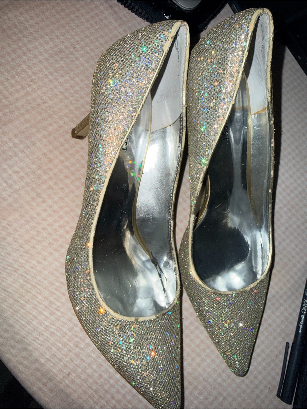 Nine West Glitter Pointed Stiletto Heels